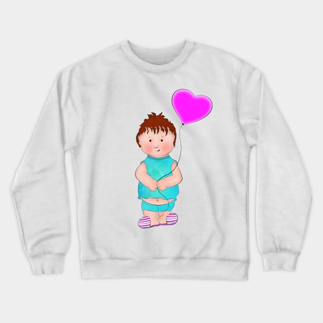 Boy and balloon Crewneck Sweatshirt by stefy